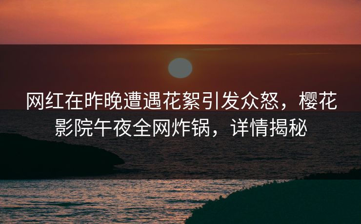 网红在昨晚遭遇花絮引发众怒，樱花影院午夜全网炸锅，详情揭秘