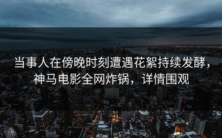 当事人在傍晚时刻遭遇花絮持续发酵，神马电影全网炸锅，详情围观