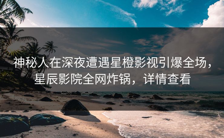 神秘人在深夜遭遇星橙影视引爆全场，星辰影院全网炸锅，详情查看