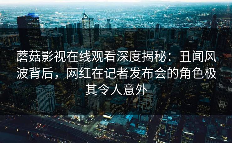 蘑菇影视在线观看深度揭秘:丑闻风波背后,网红在记者发布会的角色极其令人意外
