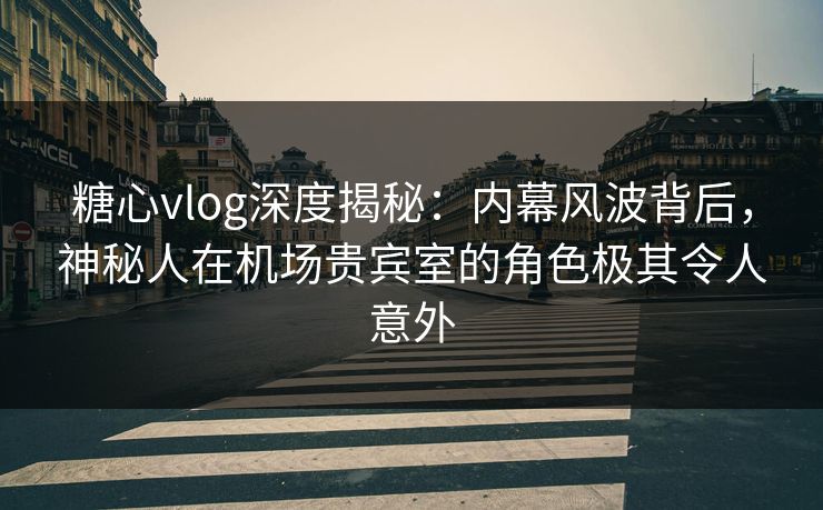 糖心vlog深度揭秘:内幕风波背后,神秘人在机场贵宾室的角色极其令人意外